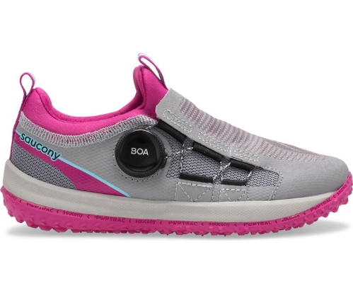 Tenis Saucony Switchback 2.0 Niños Zapatillas Trail Running Gris / Magenta México MX-792-EO
